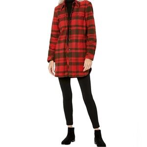 NWT LL Bean Signature 100% Cotton Button Down Tunic Flannel Fiery Red Size M